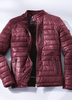 Kort leren jack van &ldquo;Cabrini&rdquo; in 3 kleuren ANTIEK DONKERROOD