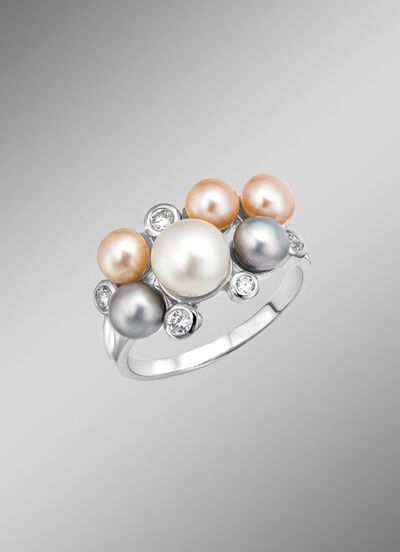 Parelglans en stralende elegantie: damesring met zoetwatercultuurparels 