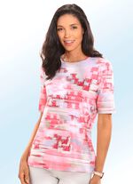 Overhemd met all-over print LICHTGRIJS M.-MULTICOLOR