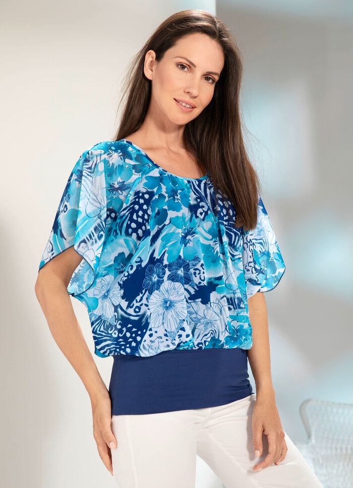 Poncho-tuniek met vleermuismouwen 