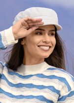 Elegante dames krantenjongenspet met elastiek aan de achterkant 