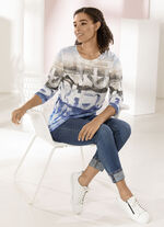 Elegante jeans in 7/8-lengte met mooie strass-versiering JEANSBLAUW