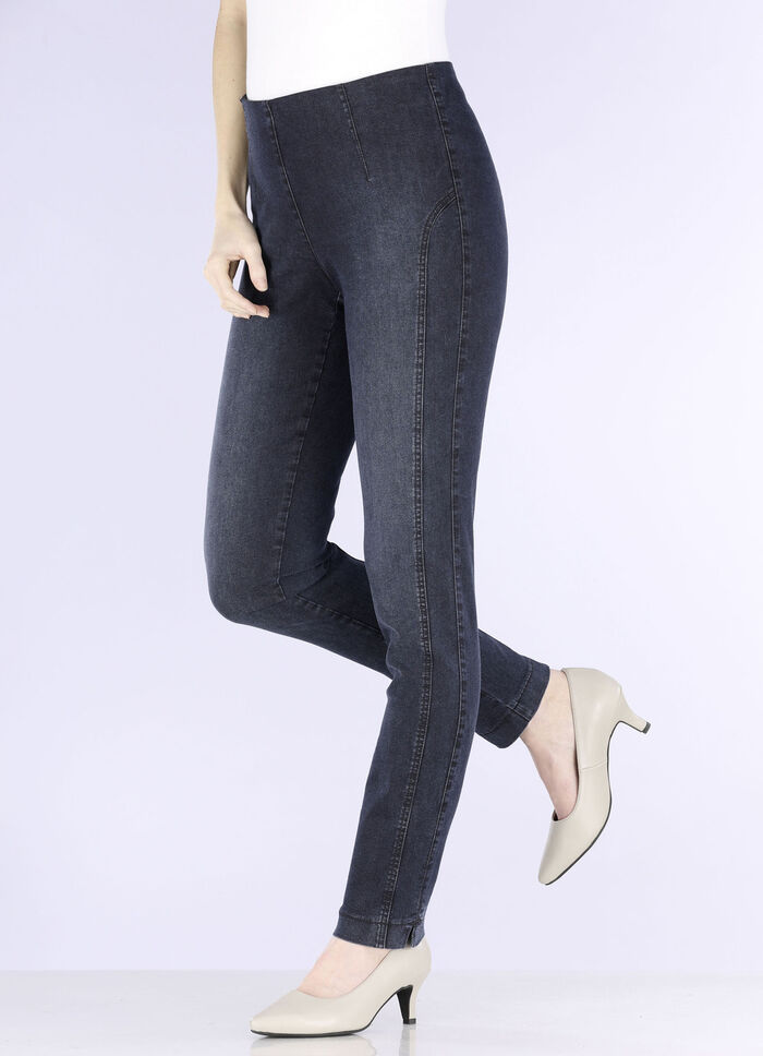 Jeans met trekkoord DONKERBLAUW