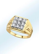 Intrigerende herenring met briljanten 