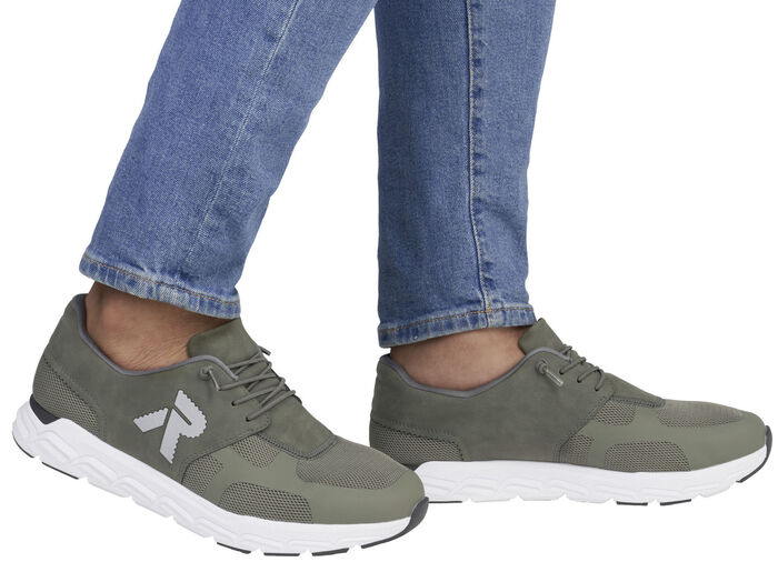Rieker sneakers met elastische decoratieve vetersluiting OLIJFGROEN