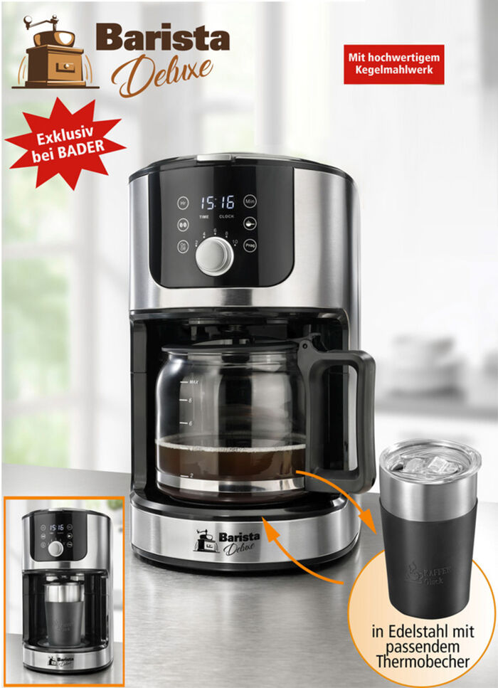 Aroma-koffiezetapparaat met thermosbeker van roestvrij staal 
