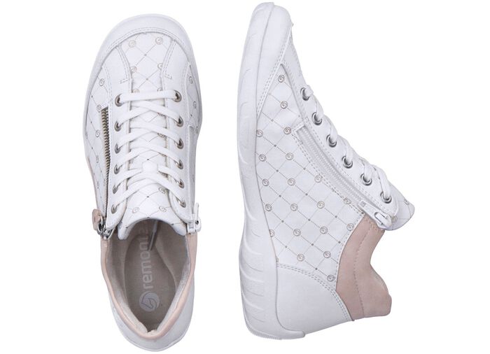 Remonte veterlaarsje van bedrukt en glanzend metallic synthetisch materiaal 