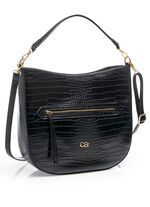 Collezione Allessandro tas gemaakt van synthetisch materiaal met krokodillenreli&euml;f ZWART