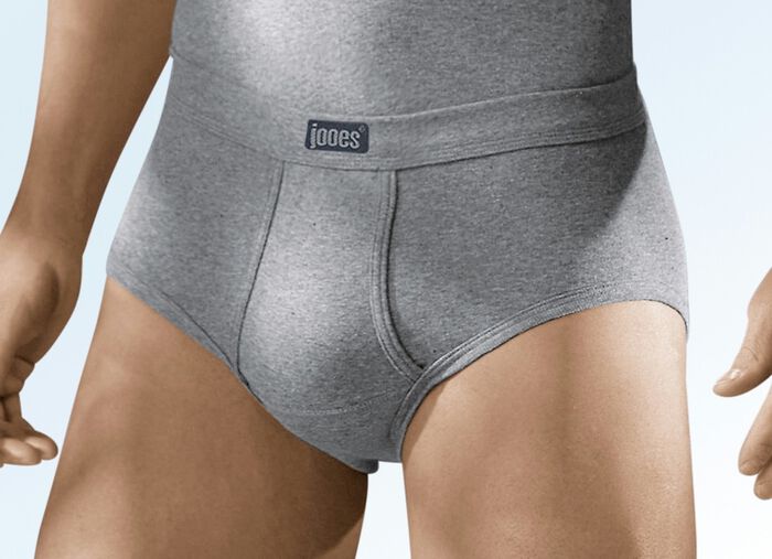 Set van vier slips van fijne ribstof, met gulp, effen bont 