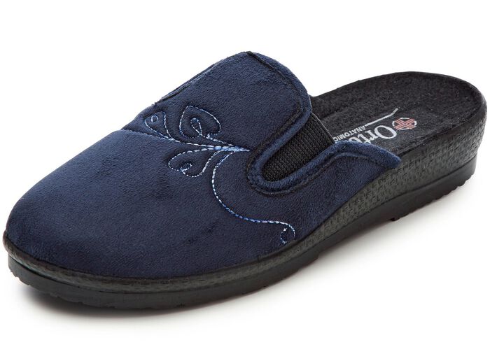 Tweepack klassieke damespantoffels, breedte H, met elastische band 