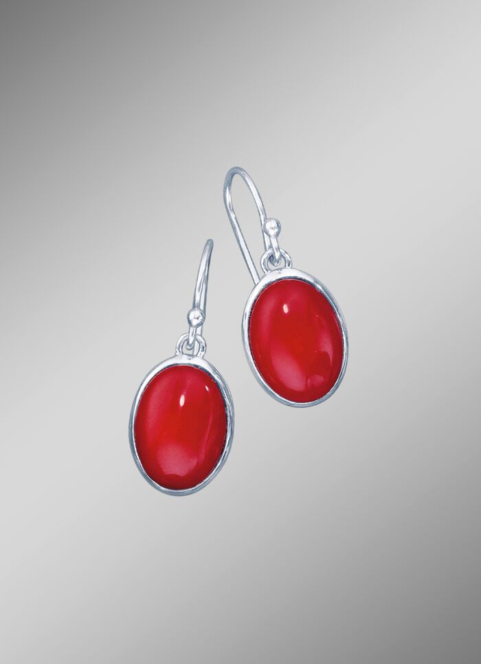 Oorhaken met bamboekoraal 