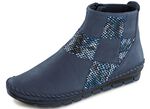 Gemini mocassin enkellaarsjes met een moderne gekreukelde structuur BLAUW