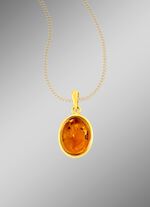 Klassieke kettinghanger met echte barnsteen 