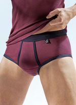 Pfeilring set van drie slips met rand, effen 