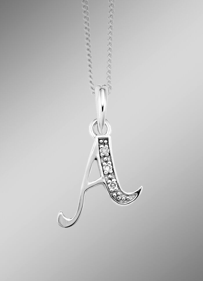 Witgouden letterhanger met diamanten 