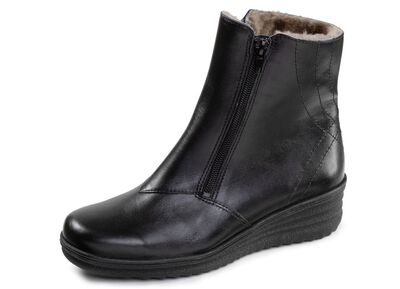 ELENA EDEN, gevoerde dames enkellaarsjes, winterschoenen, breedte H, met lamsvacht 