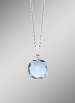 Mooie aanhanger met beh. Blauwe topaas en ankerketting 