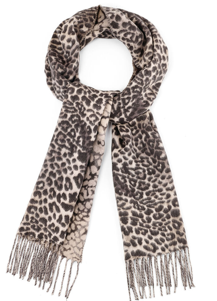 Sjaal met trendy roofdierbontdessin 