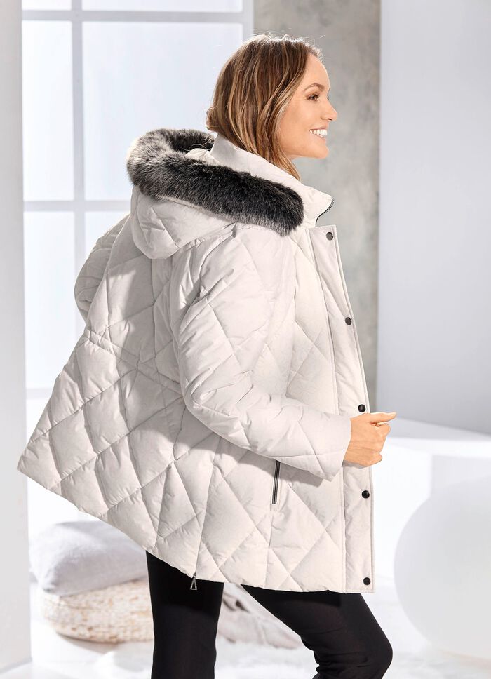 Jas met ritssluiting bij de zijsplitten NATUURLIJK WIT