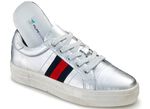 Sneakers van gemetalliseerd nappaleer ZILVER