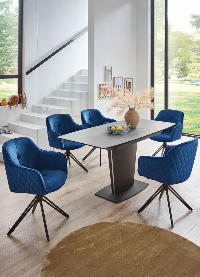 Draaifauteuils met fluwelen bekleding, set van 2 BLAU