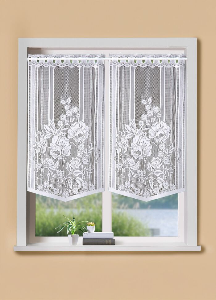 Raam- en deurgordijnen met doortrekstang WIT