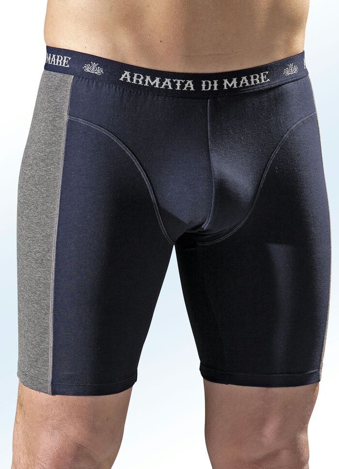 Set van drie longpants van fijne jersey, met inzetstukken, effen 