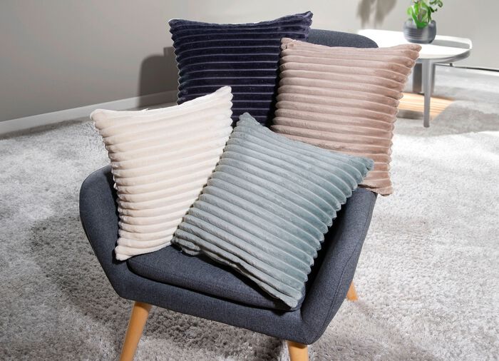 Zachte corduroy kussenhoes TAUPE