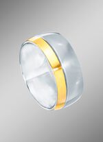 Damesring in hoogglans tweekleurig 