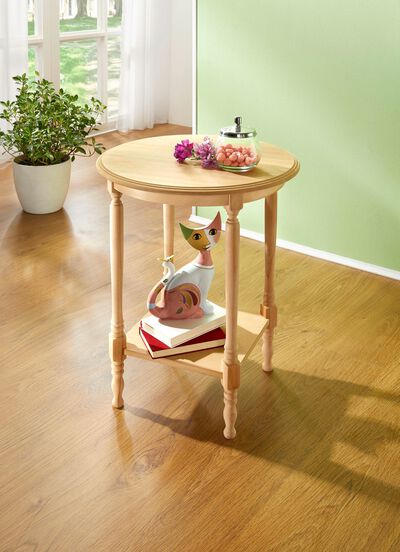 Deels massieve bijzettafel met gedraaide poten 