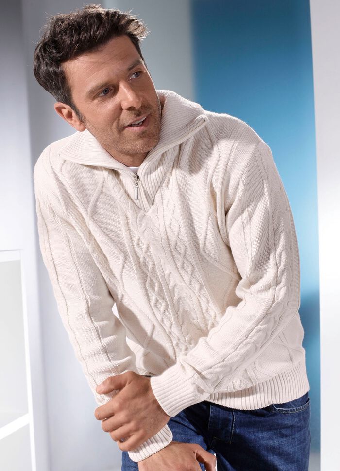 Troyer met korte ritssluiting in 3 kleuren 