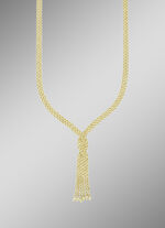 In een interessant ontwerp: Ketting met 3 rijen koord 