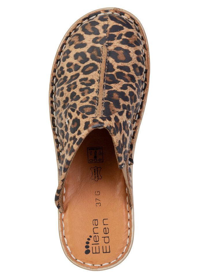 ELENA EDEN, klassieke damesklompen, breedte G, met elastische band BRAUN-LEO