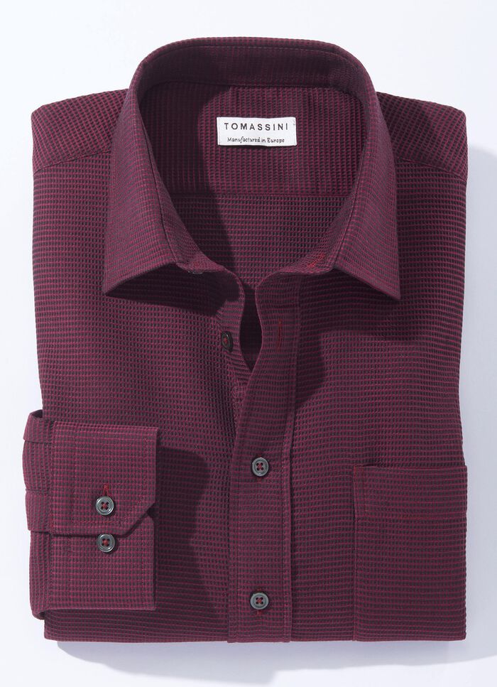 Shirt in 4 kleuren met borstzak BORDEAUX