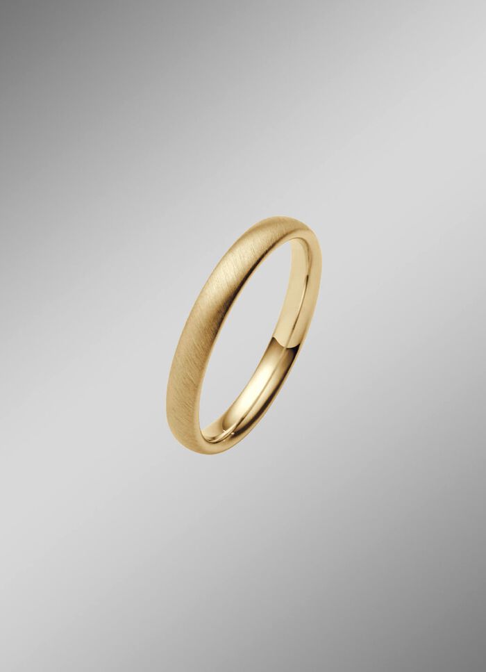 Gesatineerde gouden trouwring 