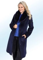 Mantel met afneembare imitatiebont rand 