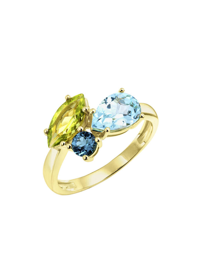 Luxe elegantie: damesring met echte edelstenen 