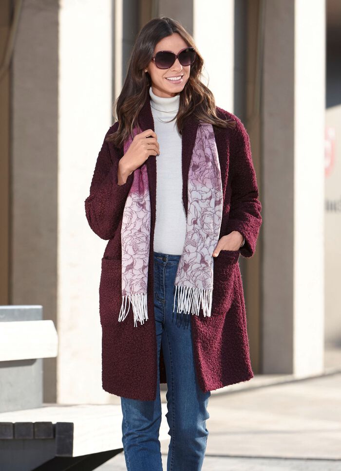 Korte mantel met blinde drukknoopsluiting 