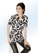 Lange blouse met opstaande kraag 