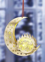 Verlichte houten maan 