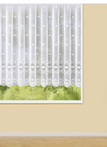 Bloemenvenstervitrage met universele railband 