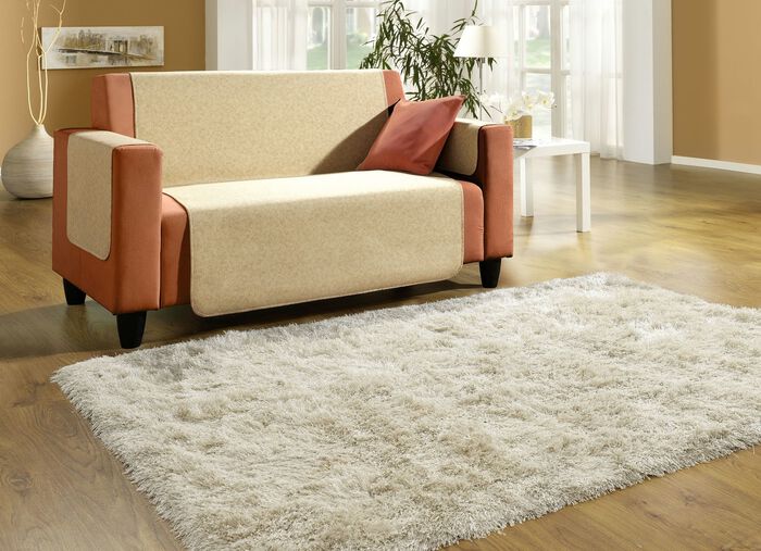 Fauteuil-, bank- en armleuningbeschermers met bandrand BEIGE