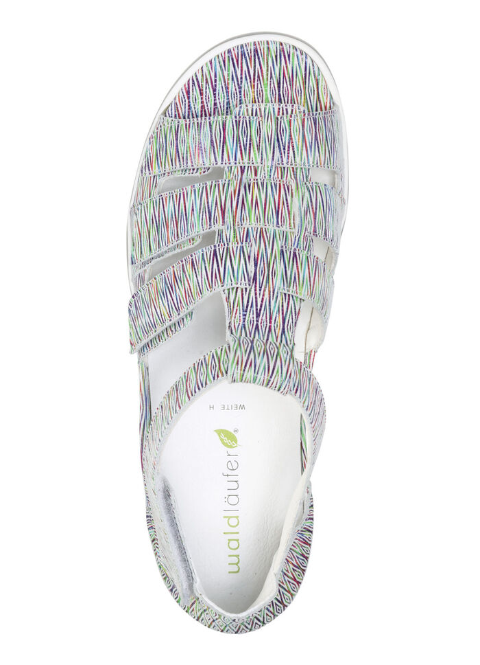 Waldläufer, comfortabele damessandalen, breedte H, met uitneembaar voetbed WIT-BONTE