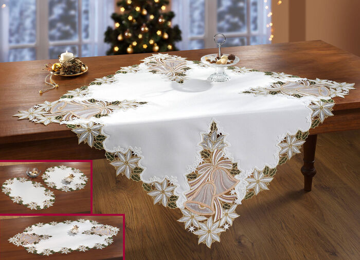 tafeldecoratie met organza inzetstukken 