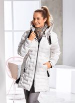 Functionele korte jas met vaste capuchon NATUURLIJK WIT