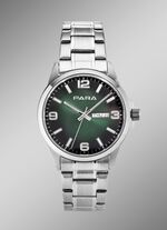 Para-quartz herenhorloge met stalen bandkast 