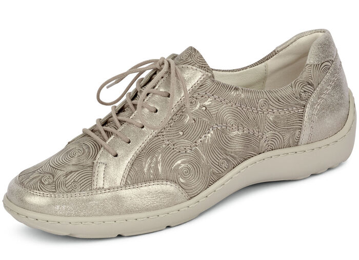 Waldläufer, elegante dames veterschoenen, breedte H, met uitneembaar voetbed TAUPE