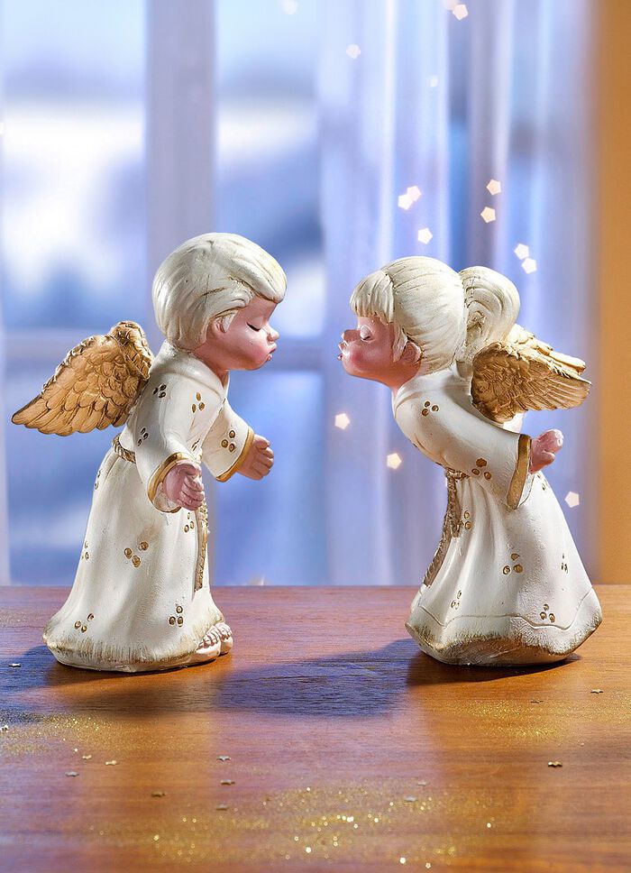 Kussende engelen, set van 2 