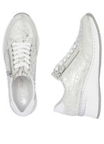 Rieker vetersneakers gemaakt van bedrukt synthetisch materiaal LICHTGRIJS-ZILVER