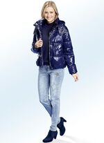 Kort donsjack met afneembare capuchon 